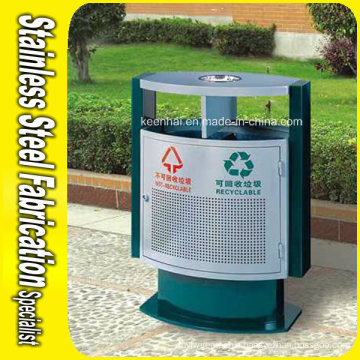 Outdoor Stainless Steel Waste Bin, Metal Trash Can